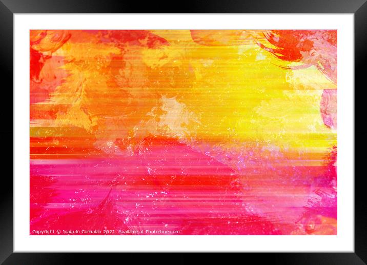 Abstract background in bright summer colors with horizontal line Framed Mounted Print by Joaquin Corbalan