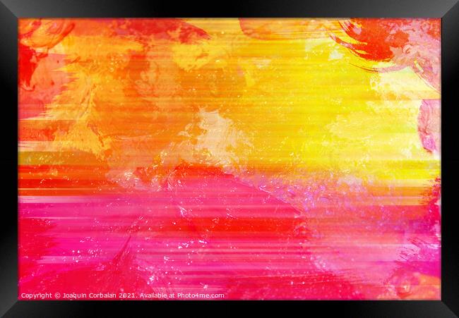 Abstract background in bright summer colors with horizontal line Framed Print by Joaquin Corbalan