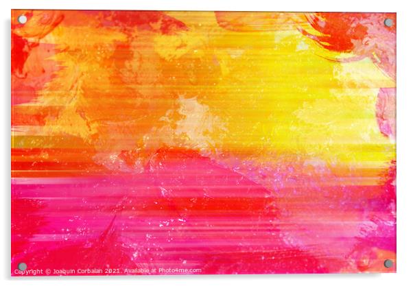 Abstract background in bright summer colors with horizontal line Acrylic by Joaquin Corbalan