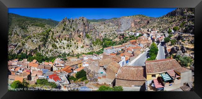 Panoramic of the Spanish city of Ayna, in La Mancha, seen from a Framed Print by Joaquin Corbalan