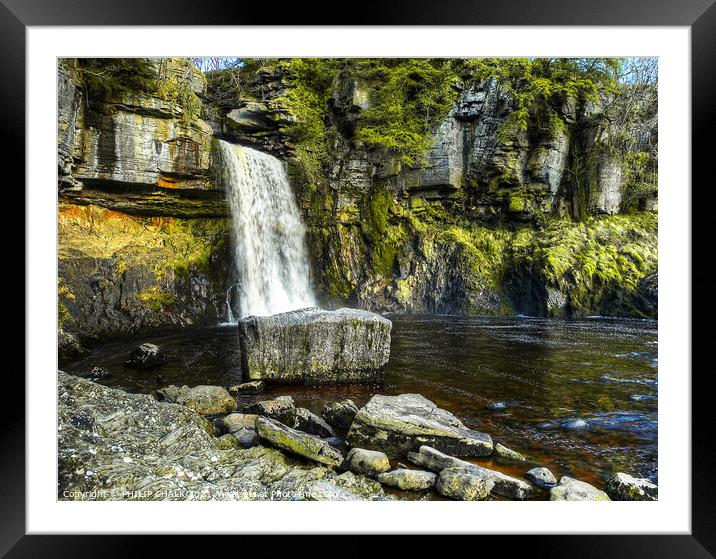 Thornton force waterfall  Ingleton in the Yorkshire dales 344 Framed Mounted Print by PHILIP CHALK
