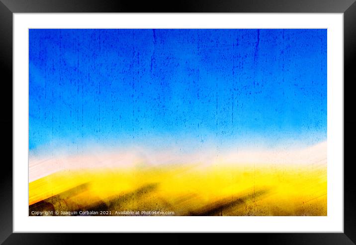 Background, with rough and aged texture, out of focus of a blue  Framed Mounted Print by Joaquin Corbalan