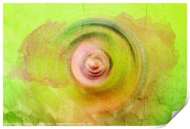 Abstract background with concentric circles flowing from the cen Print by Joaquin Corbalan