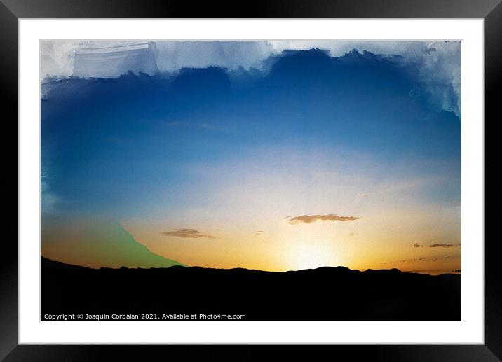 Snowy mountains in winter in a rural area of Spain Framed Mounted Print by Joaquin Corbalan