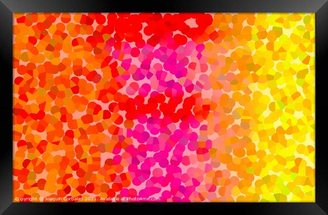 Abstract background composed of multiple glued balls of various  Framed Print by Joaquin Corbalan