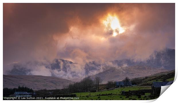 Low cloud over Snowdon Print by Lee Sutton