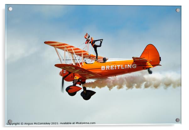 Breitling Wing walker - Boeing Stearman No.2 Acrylic by Angus McComiskey