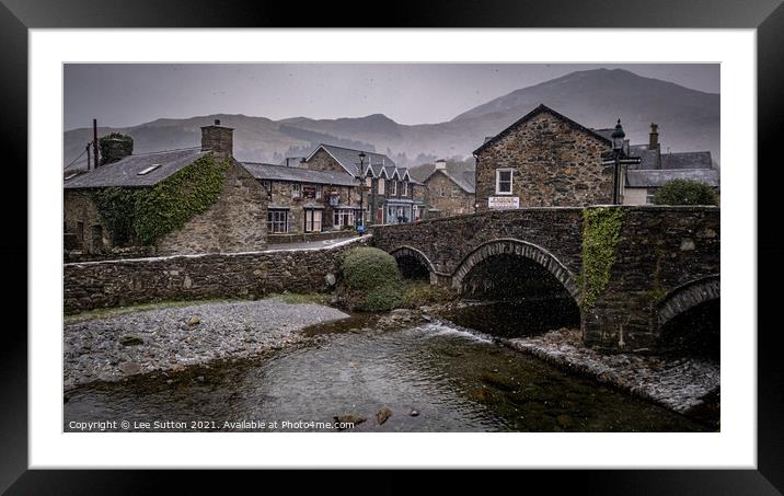 Beddgelert in the Snow Framed Mounted Print by Lee Sutton