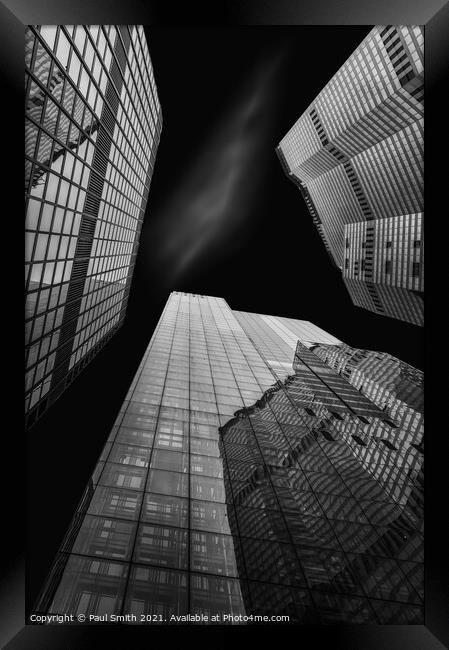 Looking up in the City of London Framed Print by Paul Smith