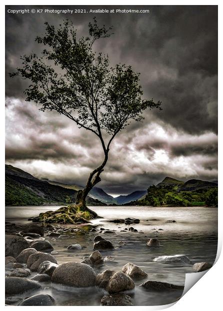 Llyn Padarn, Snowdonia, North Wales Print by K7 Photography