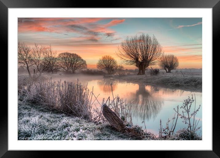Misty Dawn on the River Stour Framed Mounted Print by Paul Smith