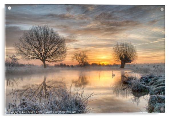 Mist and Frost on the Stour Acrylic by Paul Smith