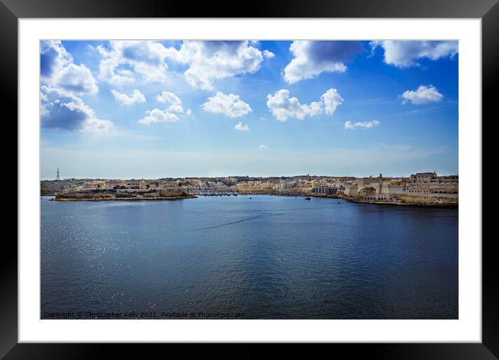 Valletta Harbour Framed Mounted Print by Christopher Kelly