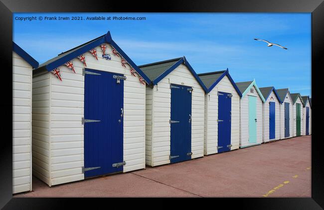Beach huts on Paignton seafront Framed Print by Frank Irwin