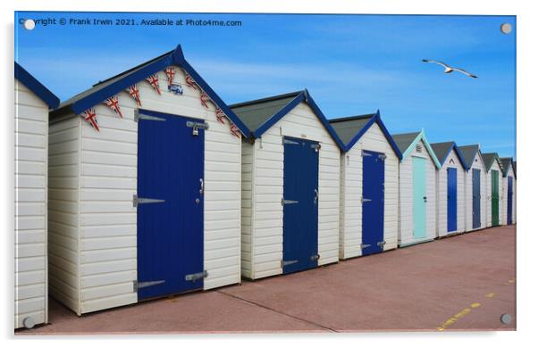 Beach huts on Paignton seafront Acrylic by Frank Irwin