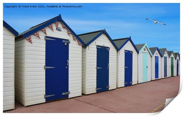Beach huts on Paignton seafront Print by Frank Irwin