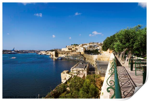 Valletta Harbour Print by Christopher Kelly