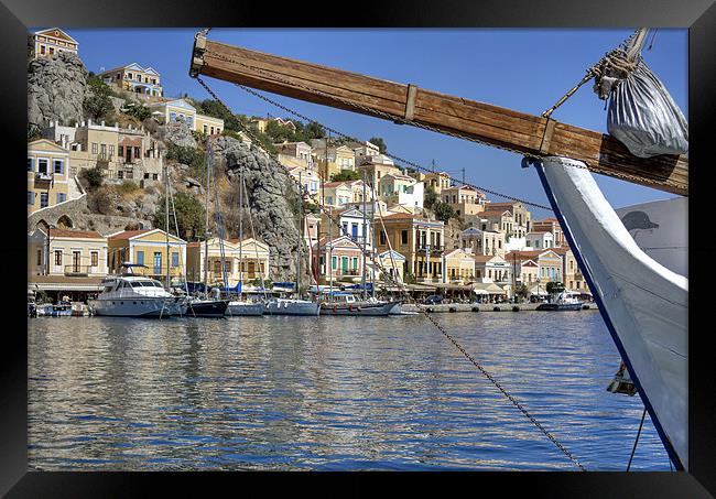 Gialos harbour view Framed Print by Tom Gomez