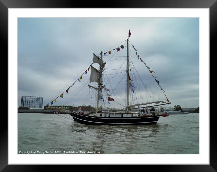 Lady of Avenel Built in Poland in 1969, this ship was converted into a sailing vessel in 1991.Outdoor  Framed Mounted Print by Terry Senior