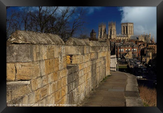 York minster from the bar walls 348  Framed Print by PHILIP CHALK