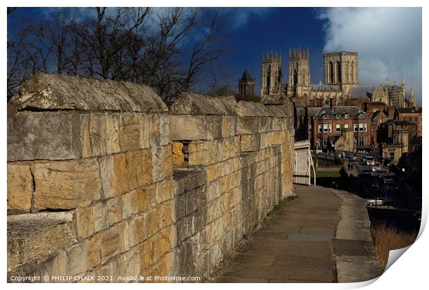 York minster from the bar walls 348  Print by PHILIP CHALK