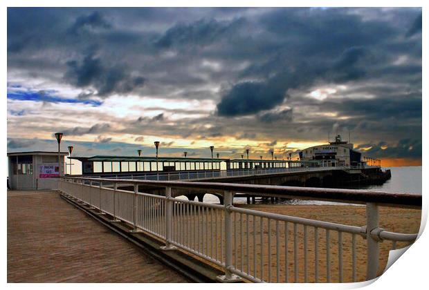 Bournemouth Pier And Beach Dorset Print by Andy Evans Photos