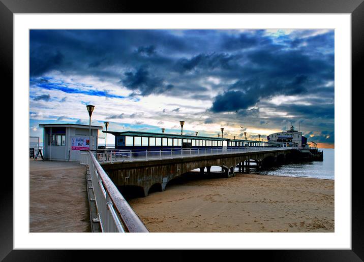 Bournemouth Pier And Beach Dorset Framed Mounted Print by Andy Evans Photos