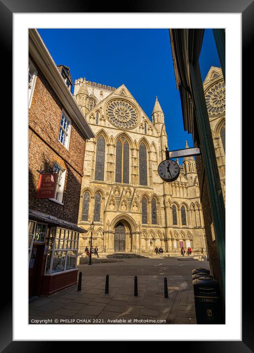 York minster view from Minster gate 350  Framed Mounted Print by PHILIP CHALK