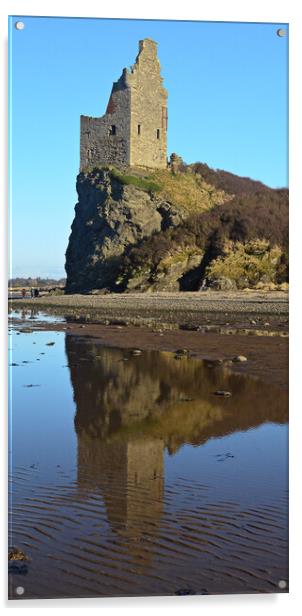 Ayr`s Greenan Castle reflected Acrylic by Allan Durward Photography