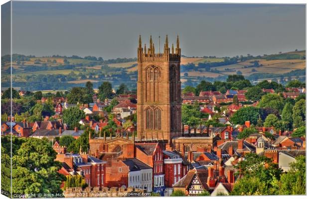 Majestic view of Ludlows St Laurence Church Canvas Print by Ross McNeillie