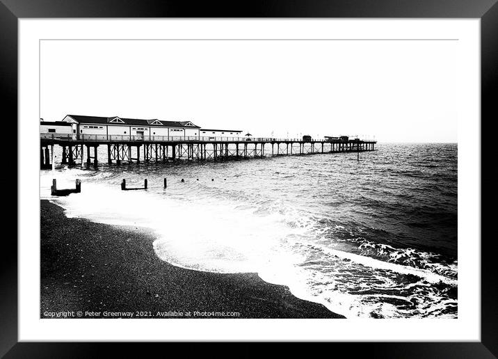 Teignmouth Pier On A Bleak Winter's Afternoon ( Mo Framed Mounted Print by Peter Greenway
