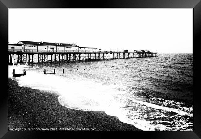 Teignmouth Pier On A Bleak Winter's Afternoon ( Mo Framed Print by Peter Greenway