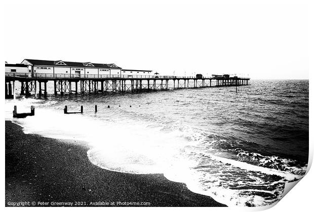 Teignmouth Pier On A Bleak Winter's Afternoon ( Mo Print by Peter Greenway
