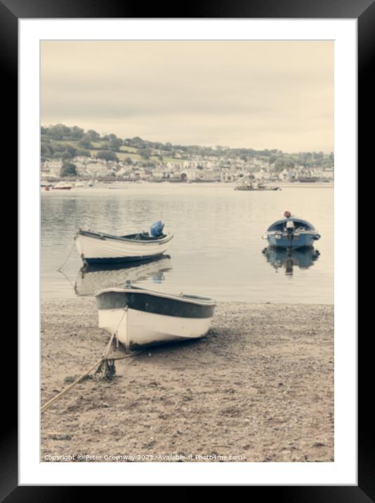 Boats Beached At Low Tide On Teignmouth 'Back Beac Framed Mounted Print by Peter Greenway