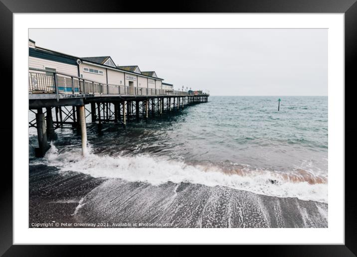 Teignmouth Pier On A Bleak Winter's Afternoon Framed Mounted Print by Peter Greenway