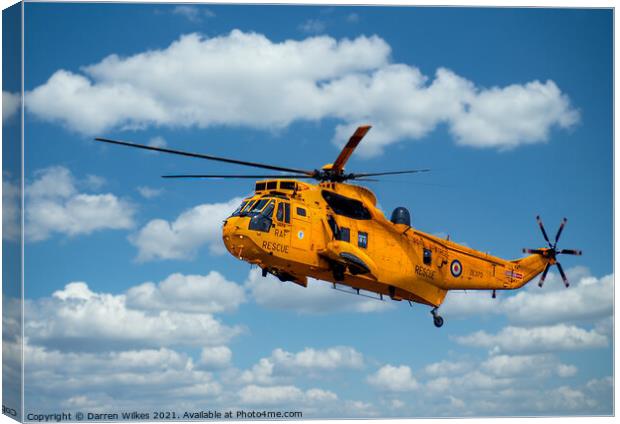  Westland Sea King HAR.3 over North Wales  Canvas Print by Darren Wilkes