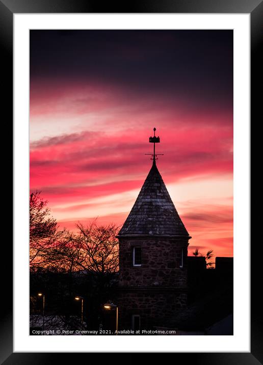 Sunset Over Ringmore Tower In The Teign Estuary Framed Mounted Print by Peter Greenway