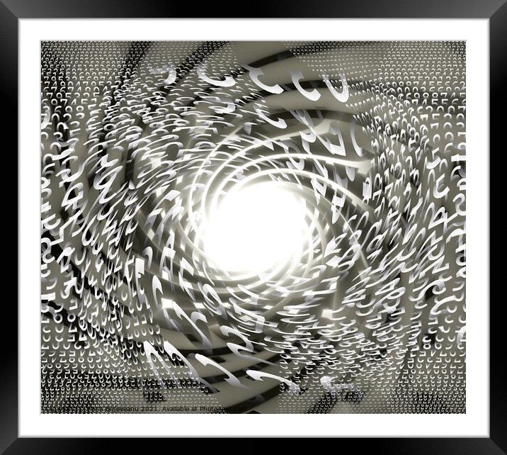 Numbers Twirl Framed Mounted Print by Florin Birjoveanu