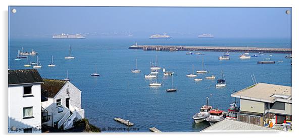 Torbay From Brixham Acrylic by Peter F Hunt