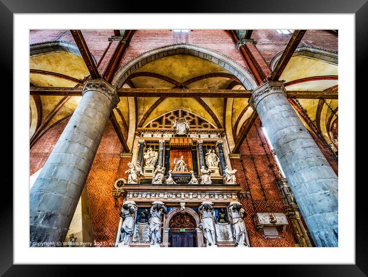 Doge Monument Santa Maria Gloriosa de Frari Church Venice Italy  Framed Mounted Print by William Perry