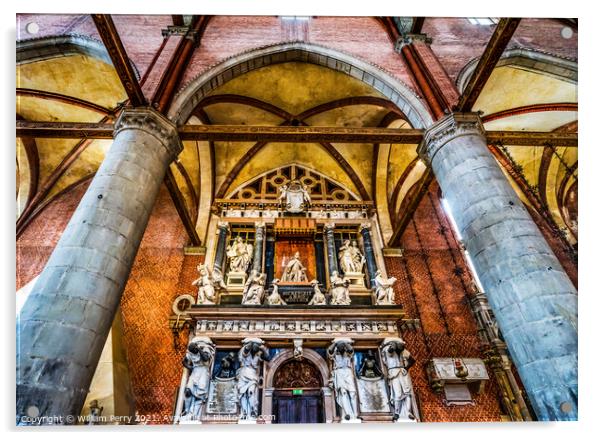 Doge Monument Santa Maria Gloriosa de Frari Church Venice Italy  Acrylic by William Perry