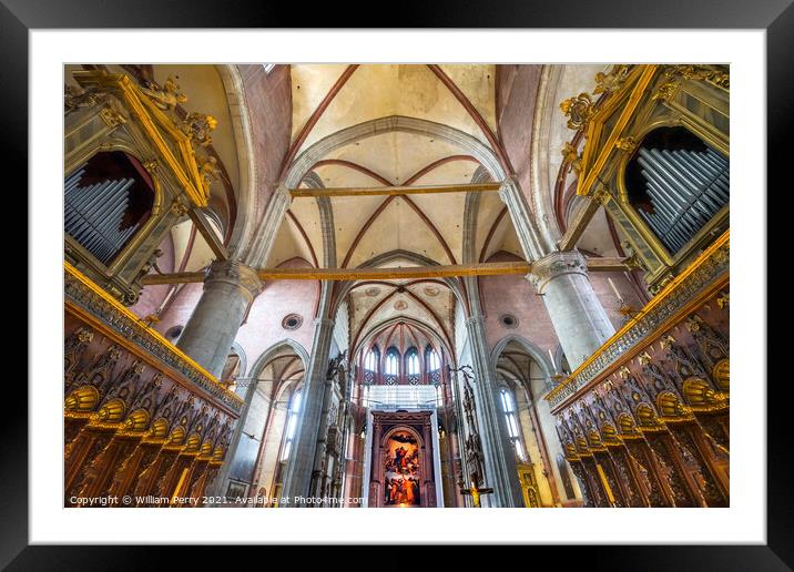 Choir Stall Organ Titian Assumption Mary Painting Frari Church V Framed Mounted Print by William Perry