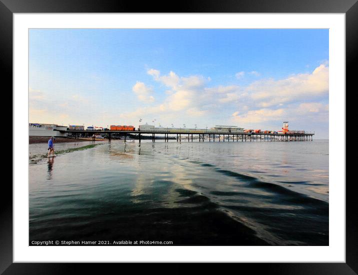 Paddling by Paignton Pier Framed Mounted Print by Stephen Hamer