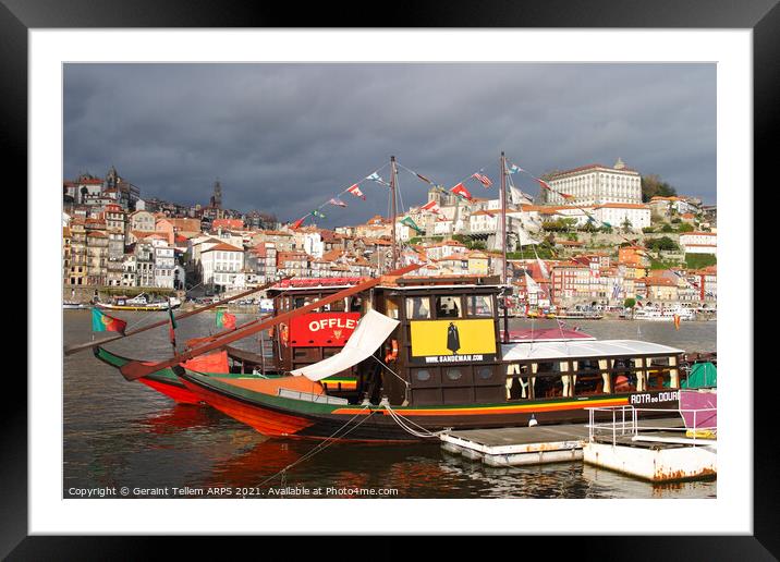 Barcos Rabelos (Port Barges), Porto, Portugal Framed Mounted Print by Geraint Tellem ARPS