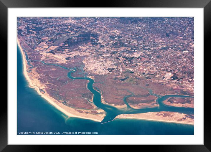 Flying over the Algarve, Portugal Framed Mounted Print by Kasia Design