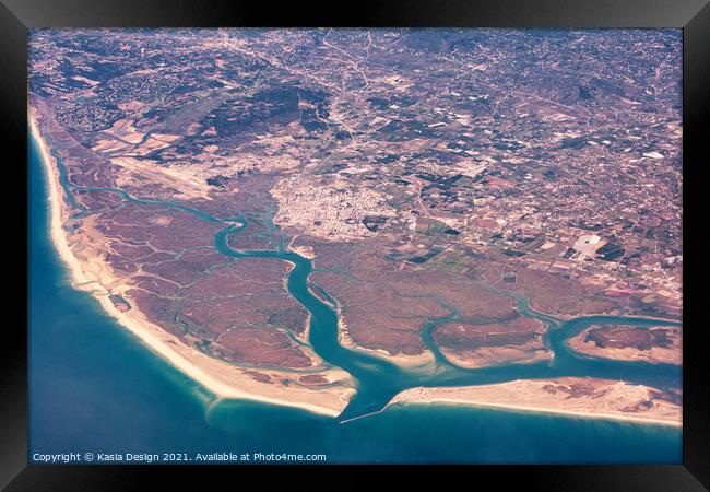 Flying over the Algarve, Portugal Framed Print by Kasia Design