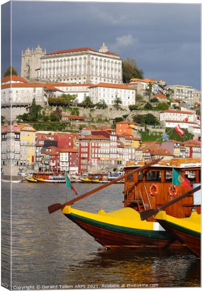 Barcos Rabelos (Port Barges), Porto, Portugal Canvas Print by Geraint Tellem ARPS