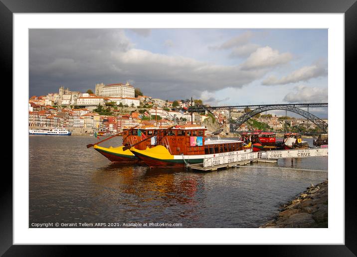 Barcos Rabelos (Port Barges), Porto, Portugal Framed Mounted Print by Geraint Tellem ARPS