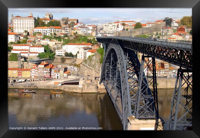 Ponte D. Luis Bridge, Porto, Portugal Framed Print by Geraint Tellem ARPS