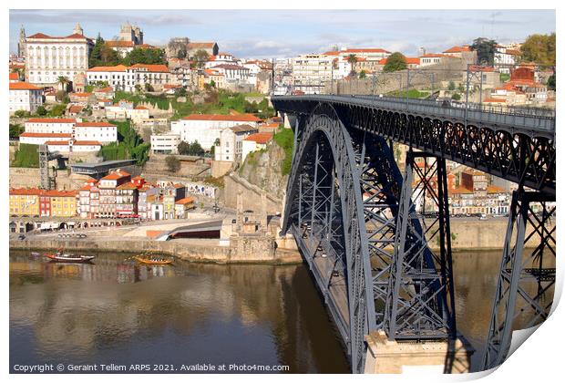Ponte D. Luis Bridge, Porto, Portugal Print by Geraint Tellem ARPS